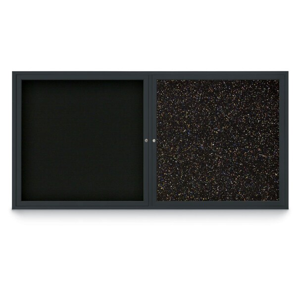 United Visual Products Corkboard, Black/Satin, 72"x36" UV407PLUS-SATIN-BLACK - main